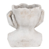 Ghiveci flori piatra gri Femeie 20x17x22 cm