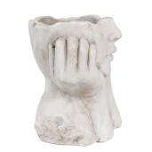 Ghiveci flori piatra gri Femeie 20x17x22 cm