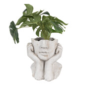 Ghiveci flori piatra gri Femeie 20x17x22 cm