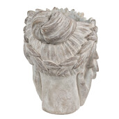 Ghiveci flori piatra gri maro Femeie 27x22x31 cm