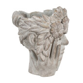 Ghiveci flori piatra gri maro Femeie 27x22x31 cm