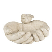 Hranitoare pasari piatra bej 23x21x9 cm