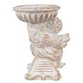Figurina Inger cu suport ghiveci piatra alba aurie 18x15x23 cm