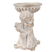 Figurina Inger cu suport ghiveci piatra alba aurie 18x15x23 cm