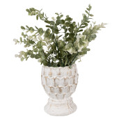 Ghiveci flori piatra alba aurie 11x13 cm