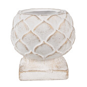Ghiveci flori piatra alba aurie 14x14 cm