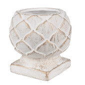 Ghiveci flori piatra alba aurie 14x14 cm