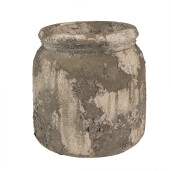 Ghiveci flori teracota gri bej 14x13 cm