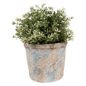 Ghiveci flori teracota bej albastru 15x13 cm