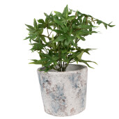 Ghiveci flori teracota alb albastru 18x15 cm