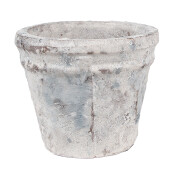 Ghiveci flori teracota alb albastru 10x8 cm