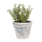 Ghiveci flori teracota alb albastru 10x8 cm