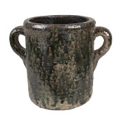Ghiveci flori teracota verde maro 26x18x21 cm