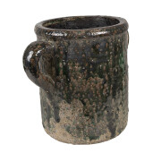 Ghiveci flori teracota verde maro 26x18x21 cm