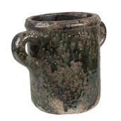 Ghiveci flori teracota verde maro 21x14x16 cm