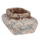 Ghiveci flori teracota bej albastra 27x15x9 cm