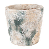 Ghiveci flori teracota bej maro verde 16x15 cm