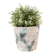 Ghiveci flori teracota bej maro verde 16x15 cm