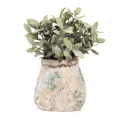 Ghiveci flori teracota bej verde 14x14x13 cm