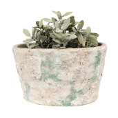 Ghiveci flori teracota bej verde 25x16x15 cm