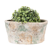 Ghiveci flori teracota bej verde 22x13x11 cm
