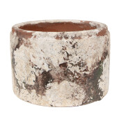 Ghiveci flori teracota bej verde 18x11 cm