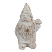 Figurina Gnom piatra alba maro 9x8x15 cm