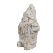 Figurina Gnom piatra alba maro 9x8x15 cm