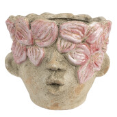 Ghiveci flori teracota roz bej 19x18x15 cm