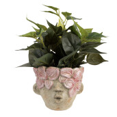 Ghiveci flori teracota roz bej 19x18x15 cm