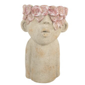 Ghiveci flori teracota roz bej 20x19x31 cm