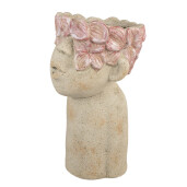 Ghiveci flori teracota roz bej 20x19x31 cm
