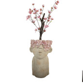 Ghiveci flori teracota roz bej 20x19x31 cm