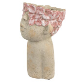 Ghiveci flori teracota roz bej 16x15x25 cm