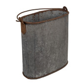 Ghiveci flori fier gri maro 24x14x28 cm
