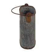 Ghiveci flori fier gri maro 24x14x28 cm