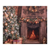 Decor perete Craciun textil cu led 180x1x210 cm