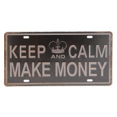 Decoratiune perete Money metal maro negru 30x1x15 cm