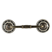 Maner mobilier fier cupru ceramica neagra bej 14x4x3 cm