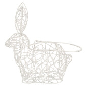 Cos Iepuras metal alb 20x12x24 cm
