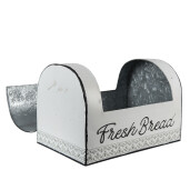 Cutie depozitare paine metal alb negru 30x20x20 cm