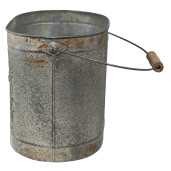 Set 2 ghivece flori metal gri vintage (2) 31x20x23 / 27x17x21 cm