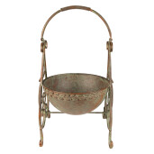 Ghiveci flori fier maro verde 26x27x49 cm