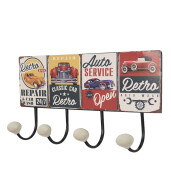 Cuier perete metal multicolor Retro 40x5x17 cm