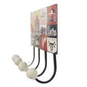 Cuier perete metal multicolor Retro 40x5x17 cm
