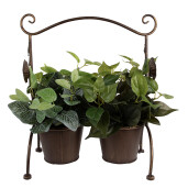 Suport ghivece flori fier maro 40x20x47 cm