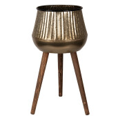 Ghiveci flori lemn maro fier cupru 48x46x66 cm
