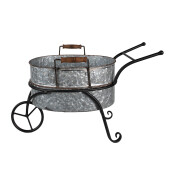 Suport ghiveci flori fier negru gri 54x31x31 cm