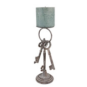 Sfesnic lumanare fier gri 13x11x33 cm