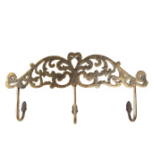 Cuier perete fier auriu 38x5x19 cm